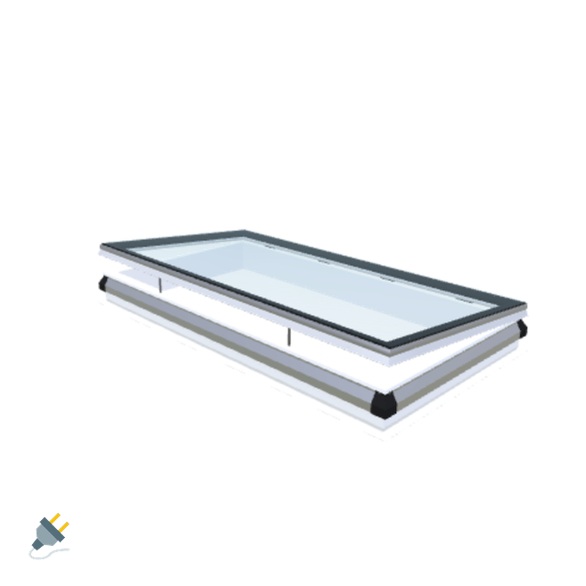 iWindow elektrisch öffnendes Flachdachfenster - Komplettset 105x225 cm - Skylux