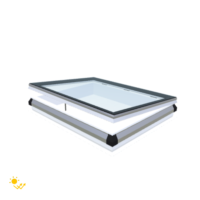 iWindow Platdakraam Opengaand op zonne-energie - Complete Set 100x130 cm - Skylux