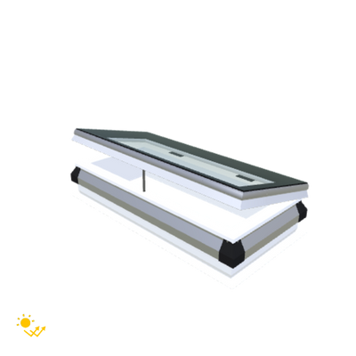 iWindow Platdakraam Opengaand op zonne-energie - Complete Set 40x100 cm - Skylux