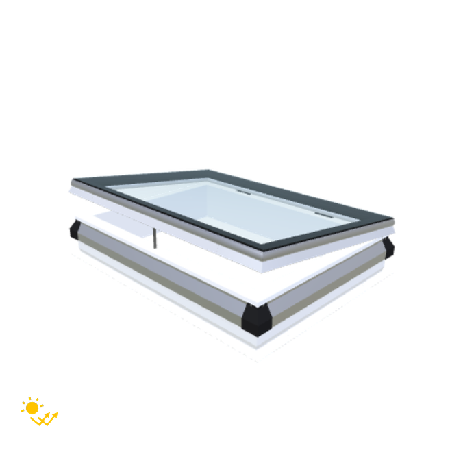 iWindow Platdakraam Opengaand op zonne-energie - Complete Set 75x105 cm - Skylux