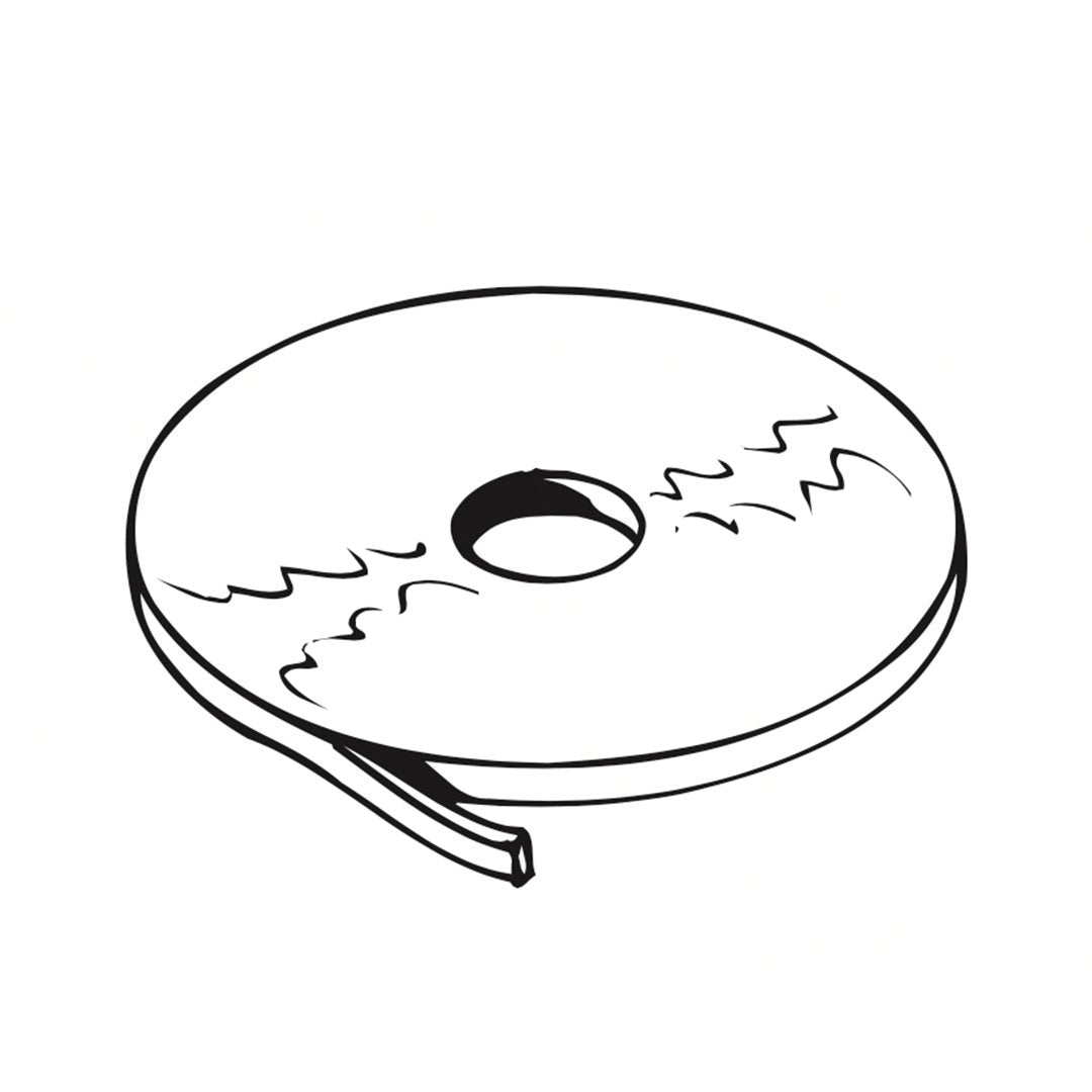 Doppelseitig klebendes Band 12 x 2 mm zwischen den Lichtkuppelschalen. Rolle 50 m (weiß)