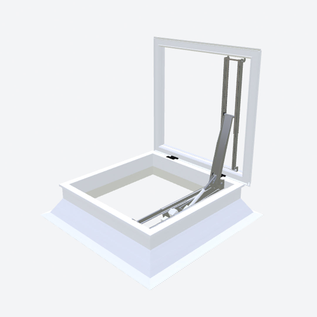Elektrische daktoegang met 30/20 pvc-opstand 700 x 700 mm Let op! - Dakopening = 900 x 900 mm