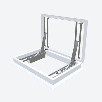 Elektrische daktoegang met polyester opstand 30/00 & iDome hybride koepel 1000 x 2000 mm - Dakopening = dagmaat