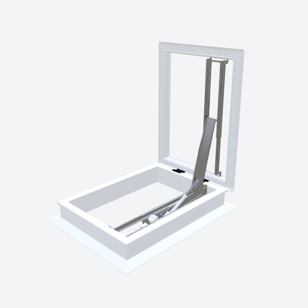 Elektrische daktoegang met pvc-opstand 20/00 & iDome hybride koepel 700 x 1000 mm - Dakopening = dagmaat