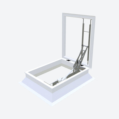 Elektrische daktoegang met pvc-opstand 30/20 & iDome hybride koepel 700 x 1000 mm Let op! - Dakopening = 900 x 1200 mm
